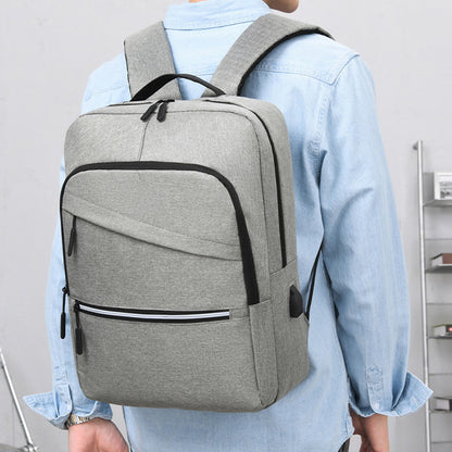 Men's Casual Commuter Solid Color Oxford Backpack