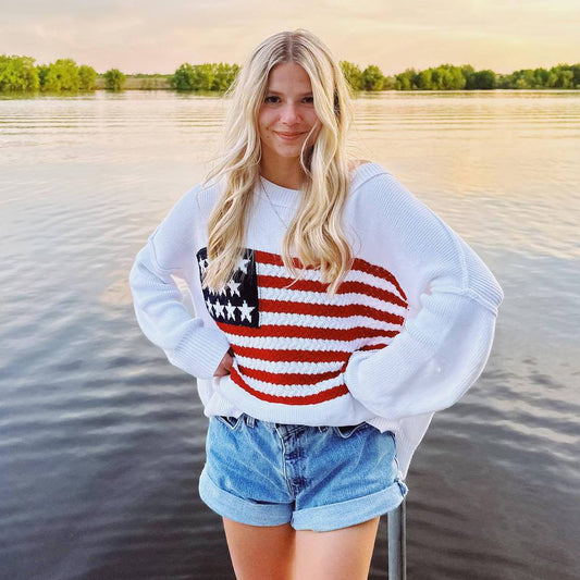 Women Fashion Casual Five-Pointed Star Sweater