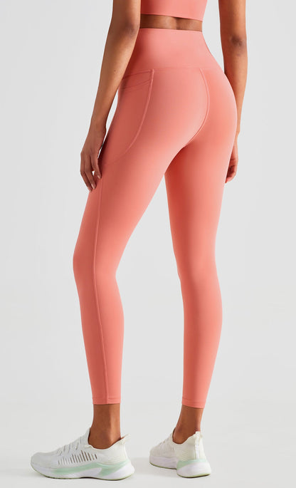 Pantalon de yoga taille haute uni pour femme