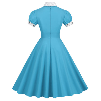 Vestido midi elegante con estampado de lunares para mujer