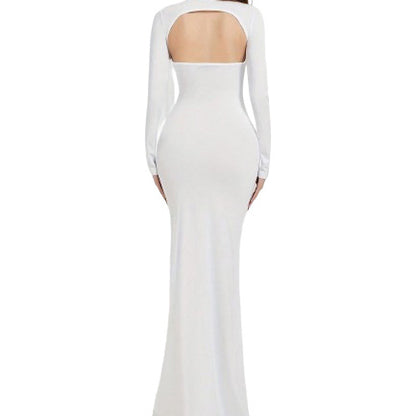 Pregnant Women Fashion Long Sleeve Square Neck Dress
