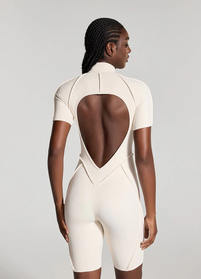 Combinaison de yoga respirante de couleur unie pour femmes