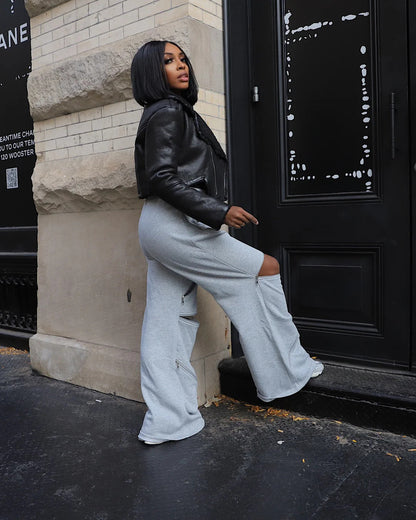 Pantalons sexy à coutures multiples et fermetures éclair pour femmes