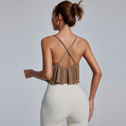 Women Fashion Solid Color Sleeveless Yoga Camisole