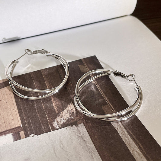 Women Fashion Simple Exaggerated Large Circle Earrings