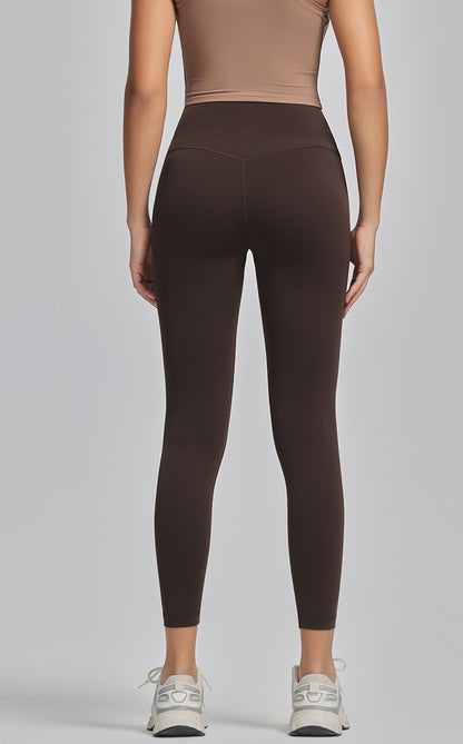Leggings de yoga taille haute sans coutures pour femmes, couleur unie, coupe slim, vêtements de sport