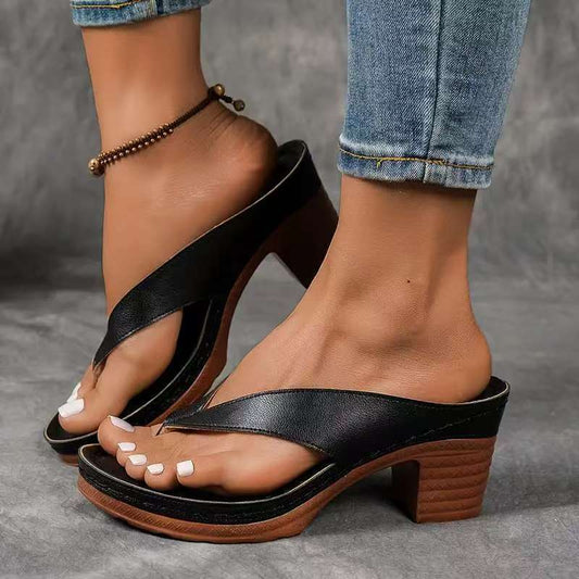 Chaussures à talons hauts décontractées de couleur unie pour femmes, fabriquées en PU