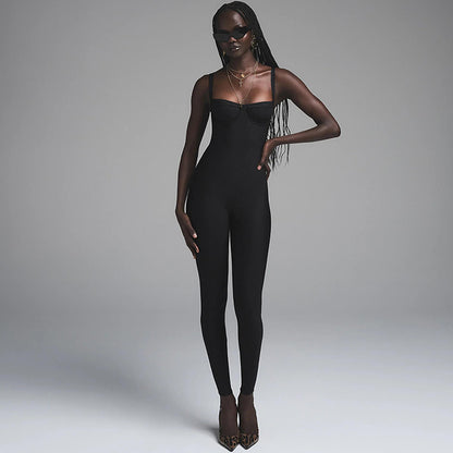 Combinaison sans manches à imprimé léopard sexy pour femme
