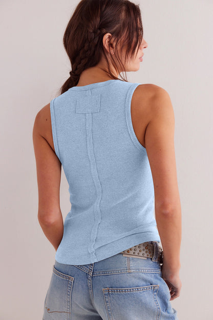 Débardeur en tricot à col en V, simple et tendance, couleur unie, pour femme