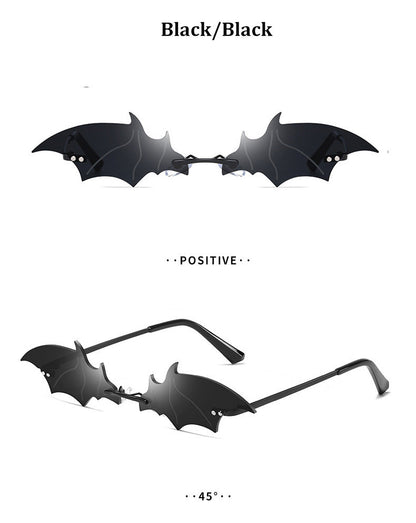 Lunettes de soleil d'Halloween à petite monture en forme de chauve-souris pour femmes